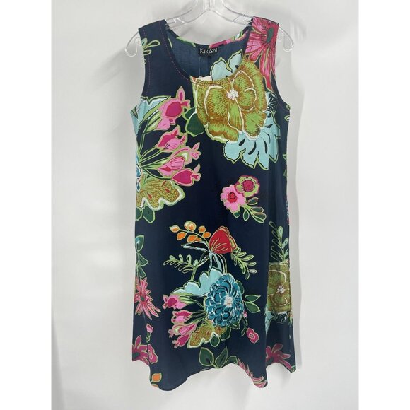 Kikisol Dress Sleeveless Tropical Floral Vacation Resort Sz M NWT - Picture 1 of 6